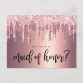 Roos gouddruppels zullen je mijn eerbewijs zijn uitnodiging briefkaart (Voorkant)