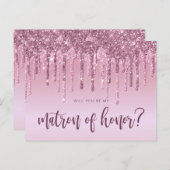 Roos gouddruppels zullen mijn eerwraak zijn uitnodiging briefkaart (Voorkant / Achterkant)