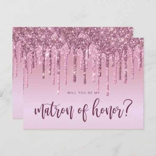 Roos gouddruppels zullen mijn eerwraak zijn uitnodiging briefkaart (Voorkant / Achterkant)