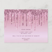 Roos gouddruppels zullen mijn eerwraak zijn uitnodiging briefkaart (Achterkant)