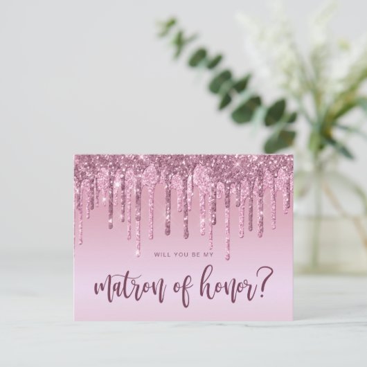 Roos gouddruppels zullen mijn eerwraak zijn uitnodiging briefkaart (Staand voorkant)