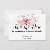 ROOS GOUDE BLOEMEN BOeket GOUD SAVE THE DATE RSVP Kaartje (Voorkant)