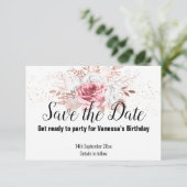 ROOS GOUDE BLOEMEN BOeket GOUD SAVE THE DATE RSVP Kaartje (Staand voorkant)
