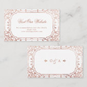 Roos goudelegant bezoek bruiloft website plaatskaartje (Voorkant / Achterkant)