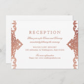 Roos goudelegant  bruiloft kaart (Voorkant / Achterkant)