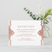 Roos goudelegant  bruiloft kaart (Staand voorkant)