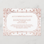 Roos goudelegant huwelijksverblijf informatiekaartje (Voorkant)