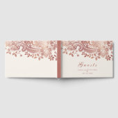 Roos goudelegant  lace bruiloft gastboek gastenboek (Volledig)