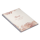 Roos goudelegant  lace bruiloft gastboek notitieboek (Rechterzijde)