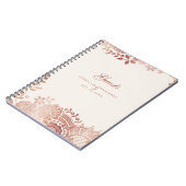 Roos goudelegant  lace bruiloft gastboek notitieboek (Linkerzijde)