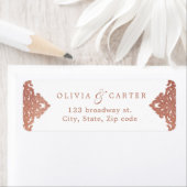 Roos goudelegant retouradres bruiloft etiket (Insitu)