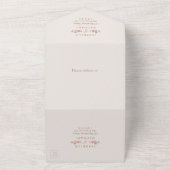 Roos goudelegant vintage bruiloft all in one uitnodiging (Buitenkant)