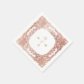 Roos goudelegant  vintage bruiloft monogram servet (Hoek)