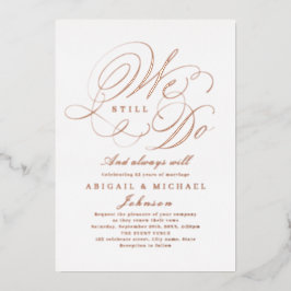 Roos goudelegante klassieke kalligrafie DIE WE NOG Folie Uitnodiging