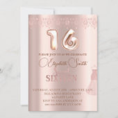 Roos goudelegantie, zoete zestien kaart (Voorkant)