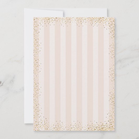 Roos goudelegantie, zoete zestien uitnodiging (Achterkant)