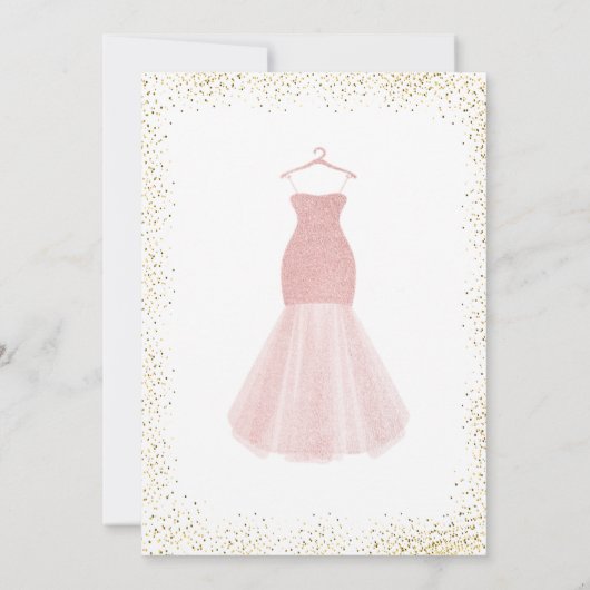 Roos goudelegantie, zoete zestien uitnodiging (Achterkant)