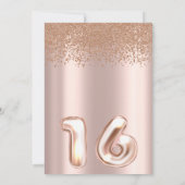 Roos goudelegantie, zoete zestien uitnodiging (Achterkant)