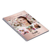 Roos gouden aangepaste fotocollage notitieboek (Rechterzijde)