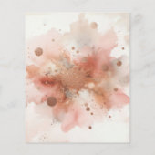 Roos Gouden Aardtoon Waterverf Bruiloft Flyer (Achterkant)