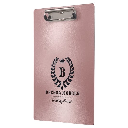 Roos-gouden achtergrond-Laurel Wreath Klembord (Links)