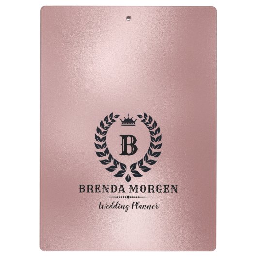 Roos-gouden achtergrond-Laurel Wreath Klembord (Achterkant)