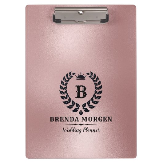 Roos-gouden achtergrond-Laurel Wreath Klembord (Voorkant)