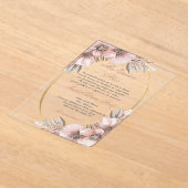 Roos gouden acryl Quinceanera uitnodiging (Laagn)