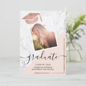 Roos gouden afstuderen afstuderen kaart (Staand voorkant)