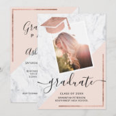 Roos gouden afstuderen afstuderen kaart (Voorkant / Achterkant)