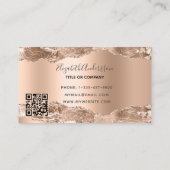 Roos gouden agaat marmer QR-code Visitekaartje (Achterkant)