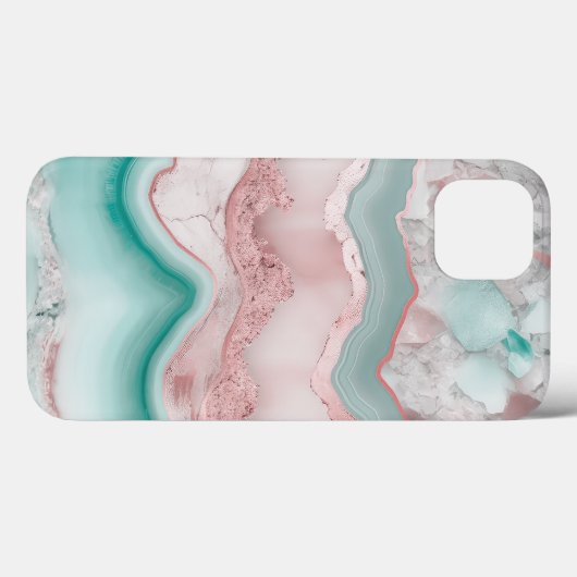 Roos gouden agaatpatroon Case-Mate iPhone case (Achterkant (horizontaal))