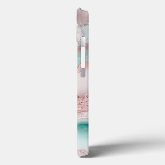 Roos gouden agaatpatroon Case-Mate iPhone case (Achterkant / Links)