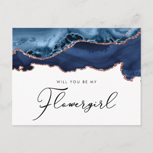 roos gouden agate van de marine ben je mijn bloeme uitnodiging briefkaart (Voorkant)