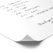 roos gouden agenda Wedding Sign Poster (Hoek)