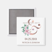 Roos gouden ampersand bloemenbruiloft opslaan van  magneet (Voorkant / Achterkant)