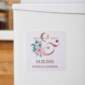 Roos gouden ampersand bloemenbruiloft opslaan van  magneet