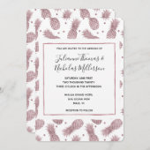 Roos gouden anananas Wedding Invitae Kaart (Voorkant / Achterkant)