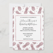 Roos gouden anananas Wedding Invitae Kaart (Voorkant)