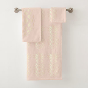  roos gouden anananas & zwarte roze bad handdoek