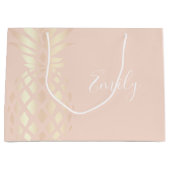  roos gouden anananas & zwarte roze groot cadeauzakje (Voorkant)