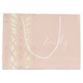  roos gouden anananas & zwarte roze groot cadeauzakje (Achterkant)