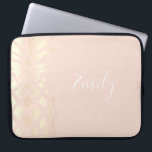 roos gouden anananas & zwarte roze laptop sleeve<br><div class="desc">Elegant en modern faux roos gouden anananas.</div>