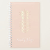 roos gouden anananas & zwarte roze planner (Voorkant)