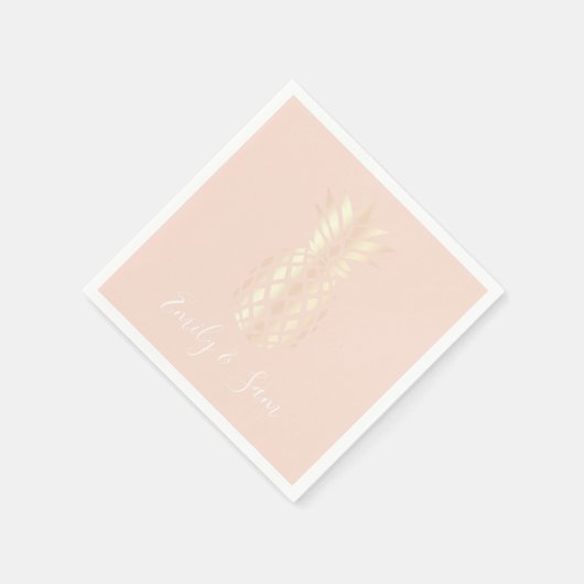 roos gouden anananas & zwarte roze servet (Hoek)