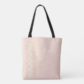 roos gouden anananas & zwarte roze tote bag (Achterkant)