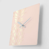  roos gouden anananas & zwarte roze vierkante klok (Hoek)