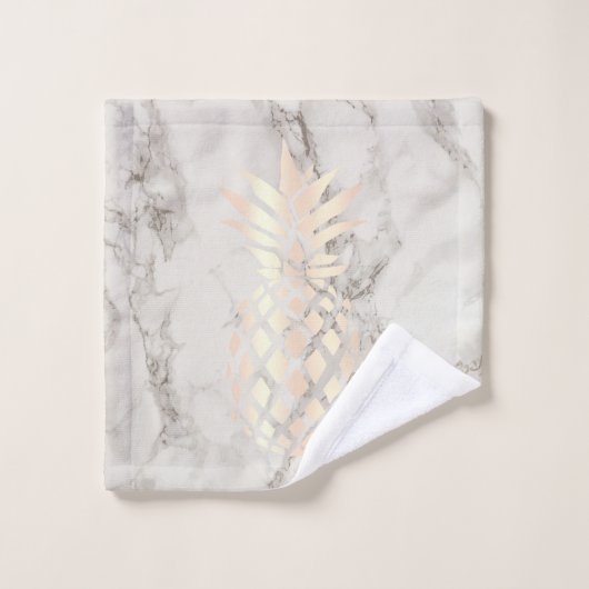roos gouden anananassegels van koper bad handdoek (Wasdoekje)