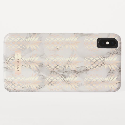 roos gouden anananassegels van koper Case-Mate iPhone case (Achterkant (horizontaal))