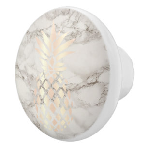 roos gouden anananassegels van koper keramische knop